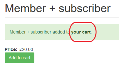 your cart screenshot