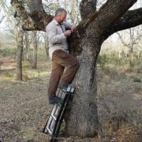 Geoff Hancock examining a rothole in Spain
